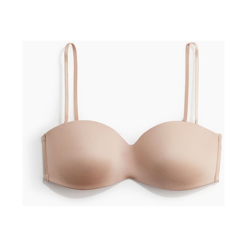 H&M - Vyztužená podprsenka bandeau - béžová 108132905