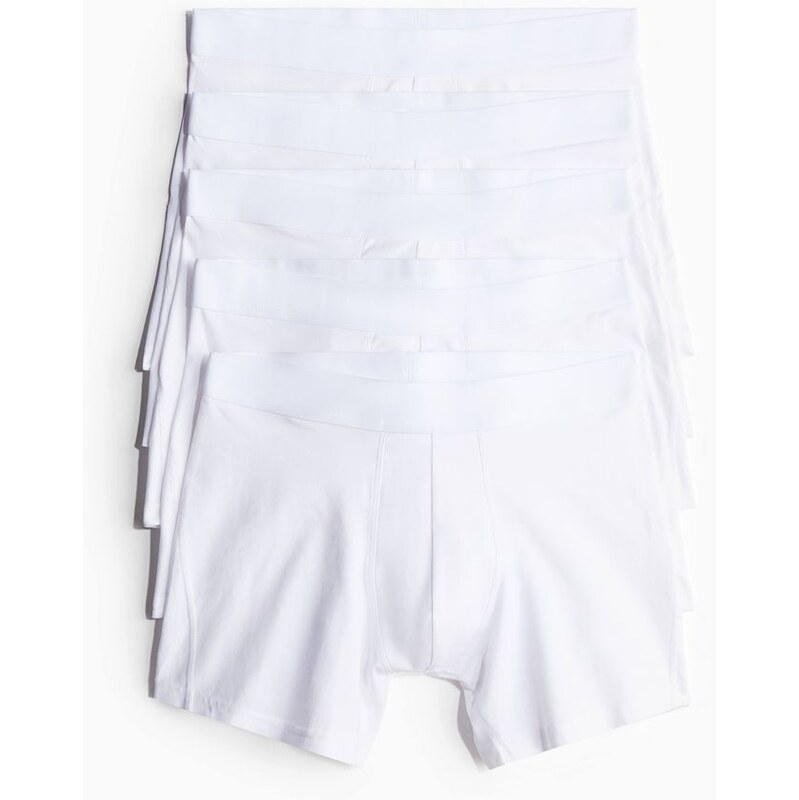 H&M - Středně dlouhé trenýrkys Lycrou 5 kusů - Bílá