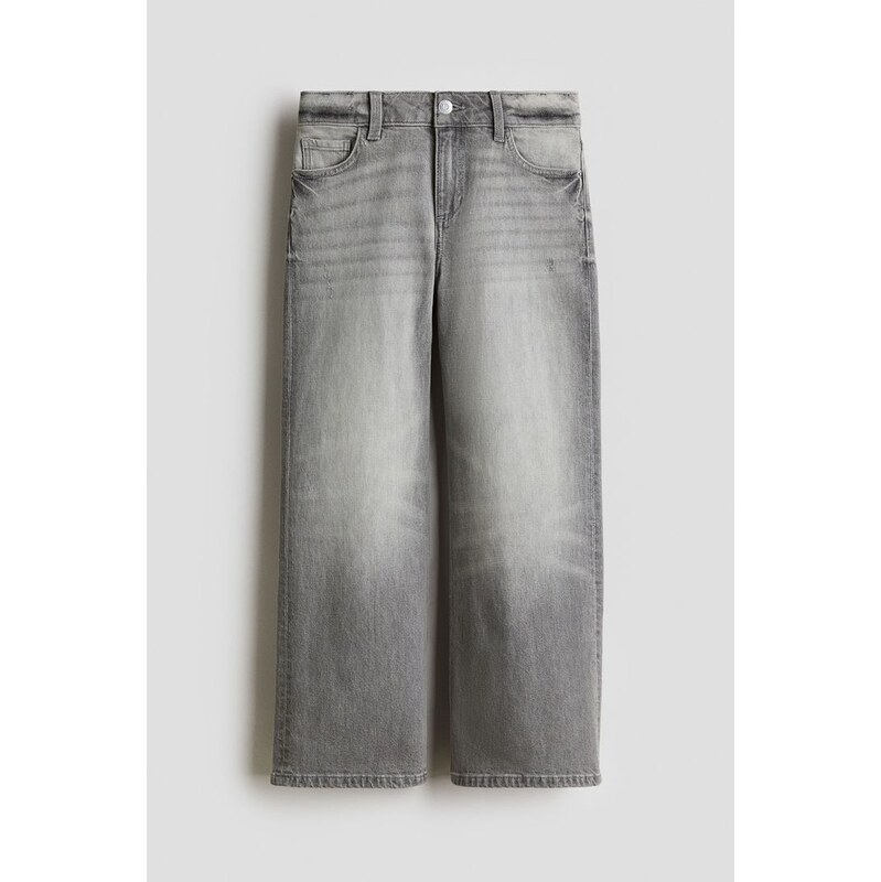 H&M - Baggy Fit Bootcut Leg Jeans - šedá 108132945