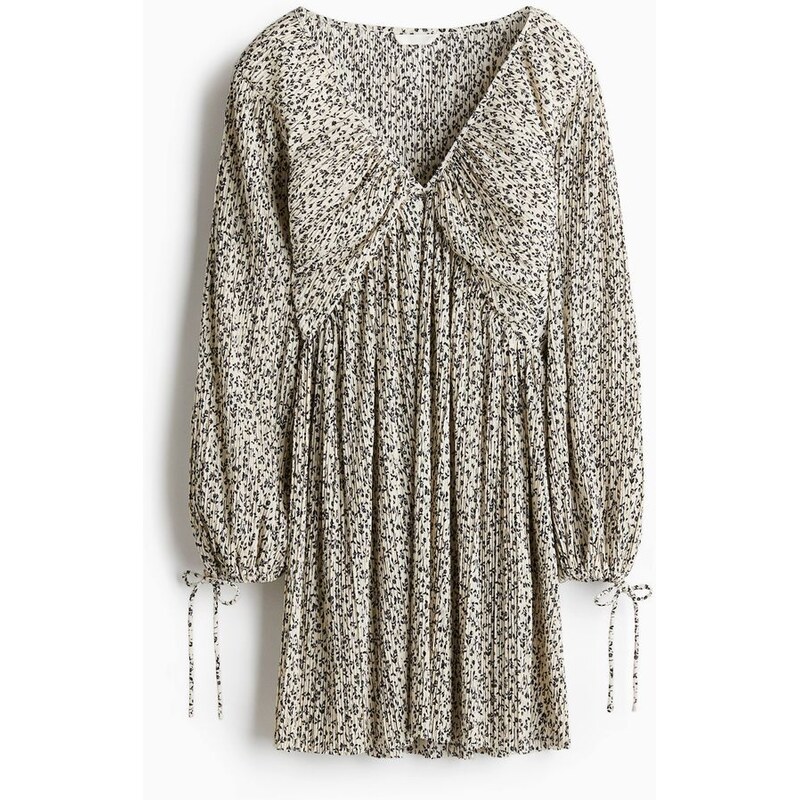H&M - Šaty z plisé - béžová 108133057