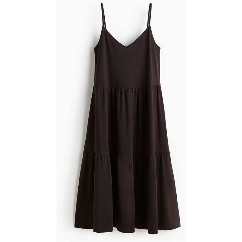H&M - Stupňovité šaty na ramínka - hnědá 108133125