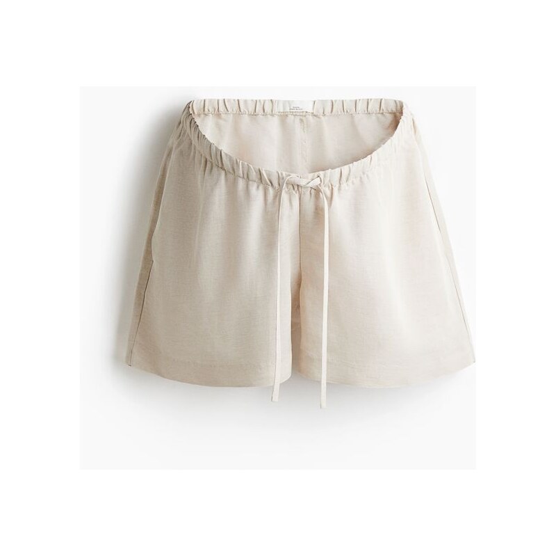 H&M - MAMA Before & After Linen-blend shorts - Světle Béžová