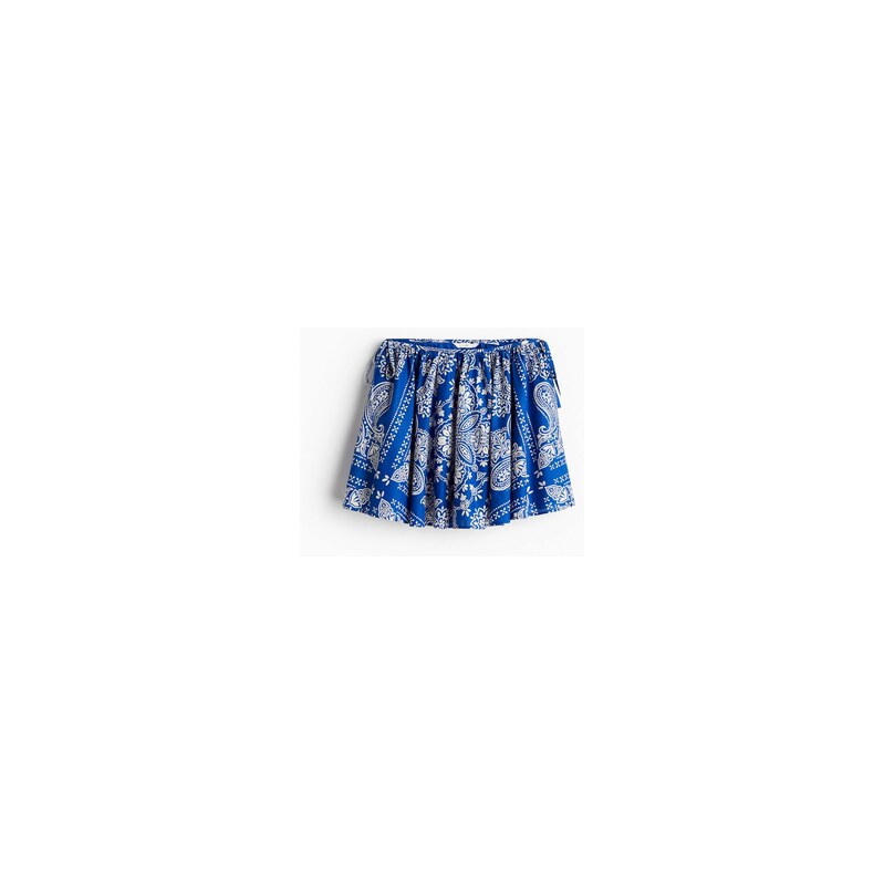 H&M - Kolová minisukně - Modrá/Kašmírový Vzor