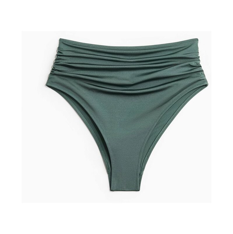 H&M - Bikinové kalhotky Cheekys vysokým pasem - zelená 108133320