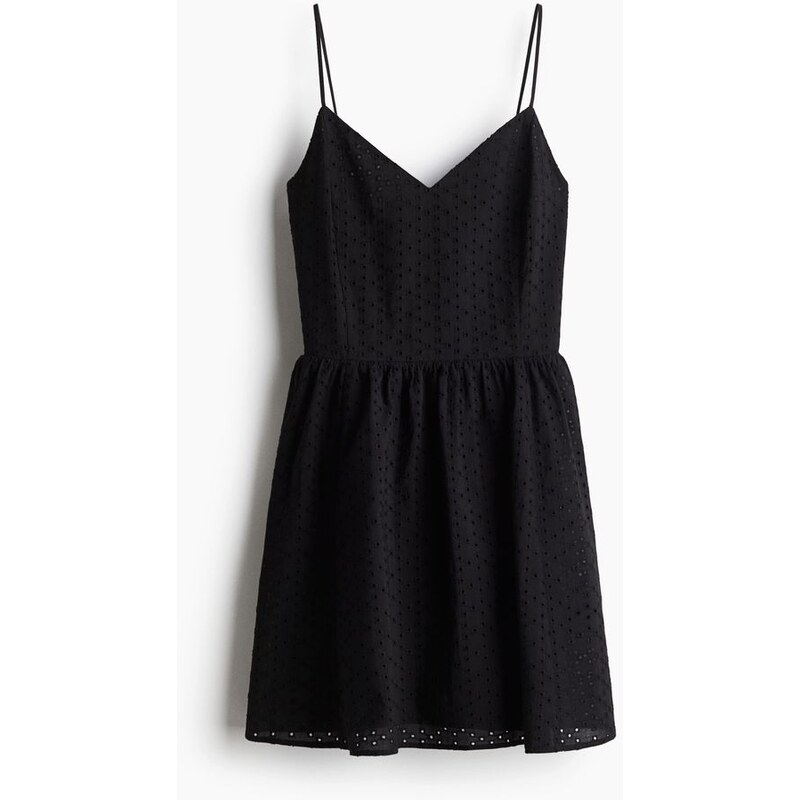 H&M - Šaty na ramínkas madeirou - černá 108133312