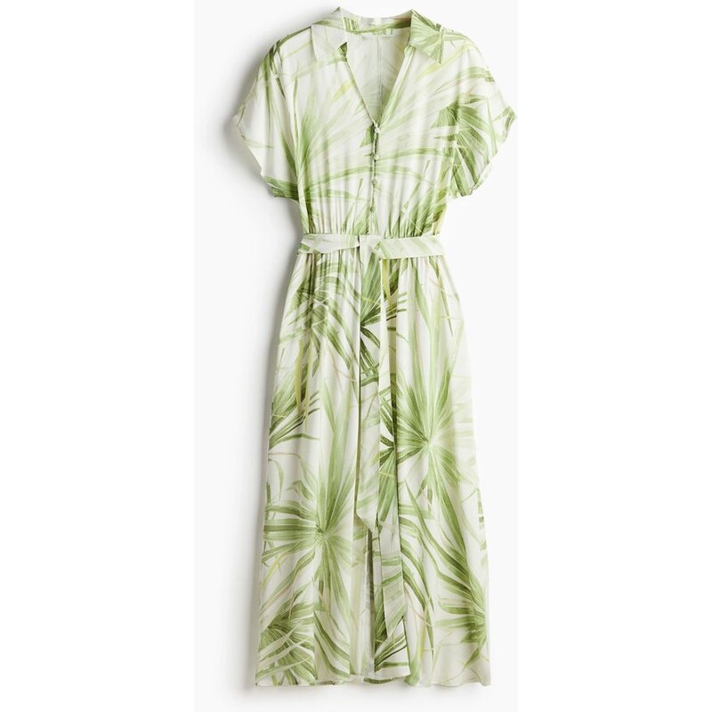 H&M - Košilové šatys vázacím páskem - bílá 108133300