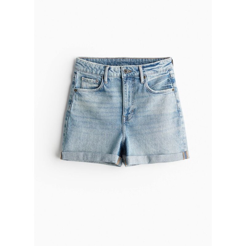 H&M - Džínové šortky Mom Ultra High - modrá 108133327