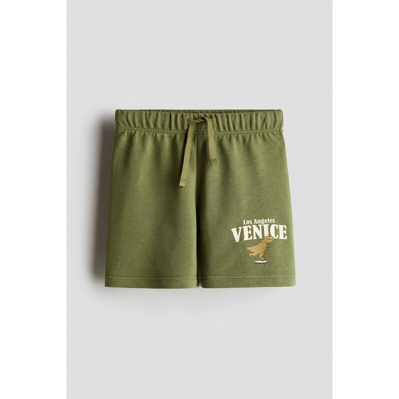 H&M - Teplákové šortkys potiskem - Tmavě Šedá/Venice