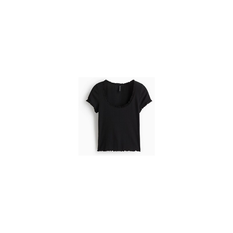 H&M - Tops krajkovým lemem - Černá
