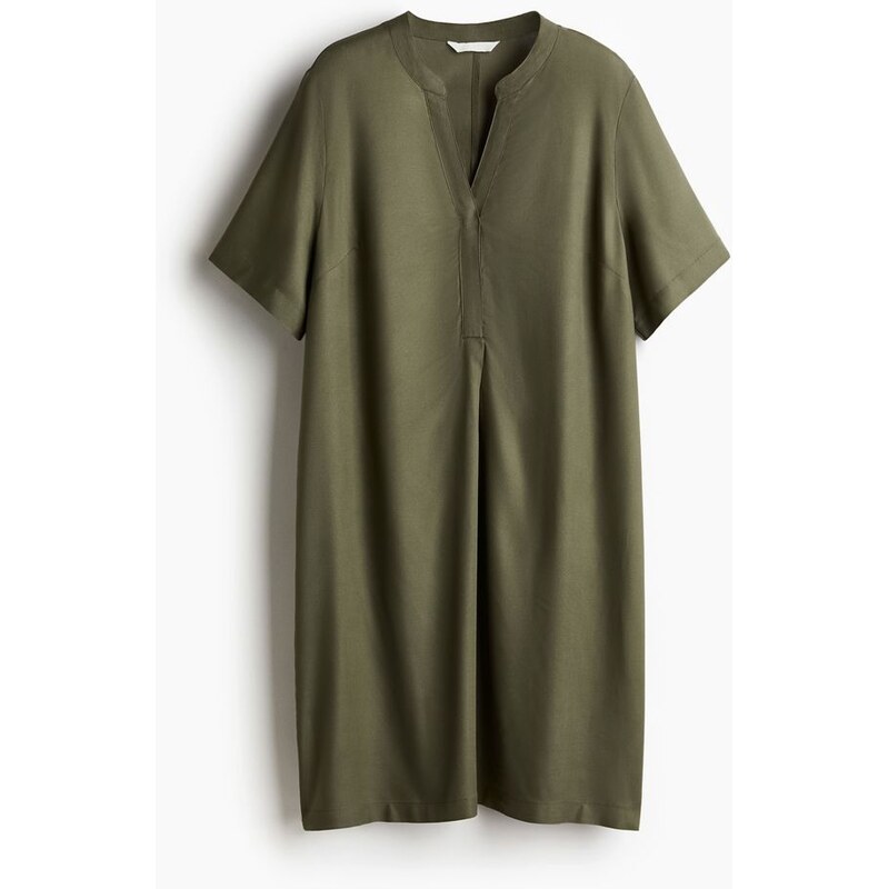 H&M - Tunikové šaty z viskózy - Tmavě Zelená Khaki