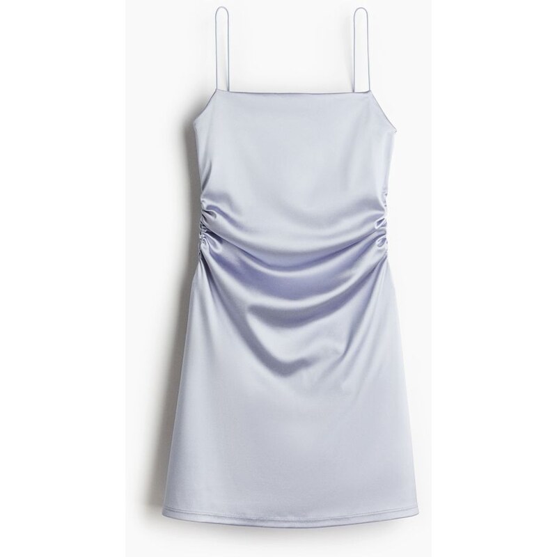 H&M - Řasené šaty slip dress - modrá 108133543