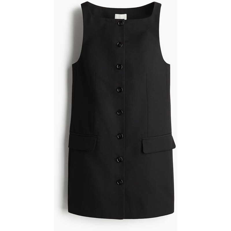 H&M - Šatys hranatým výstřihem - Černá