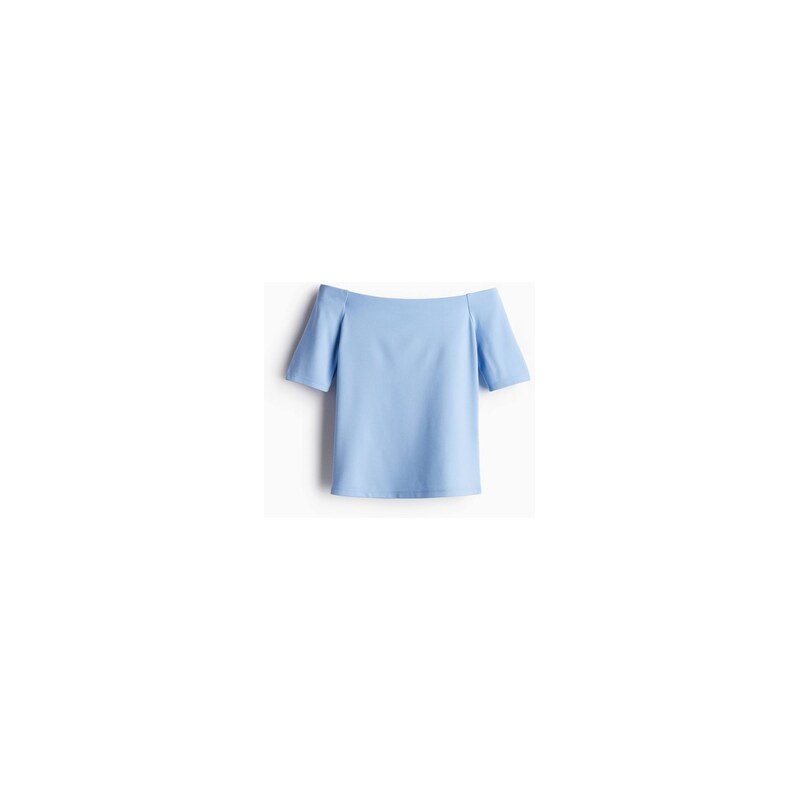 H&M - Top odhalující ramena - Bleděmodrá