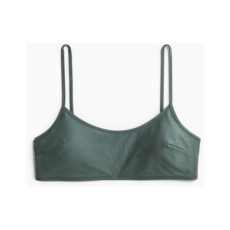H&M - Vyztužená bikinová podprsenka - Kouřově Zelená