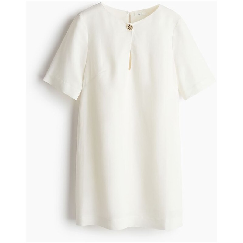 H&M - Šaty z lněné směsi - Bílá