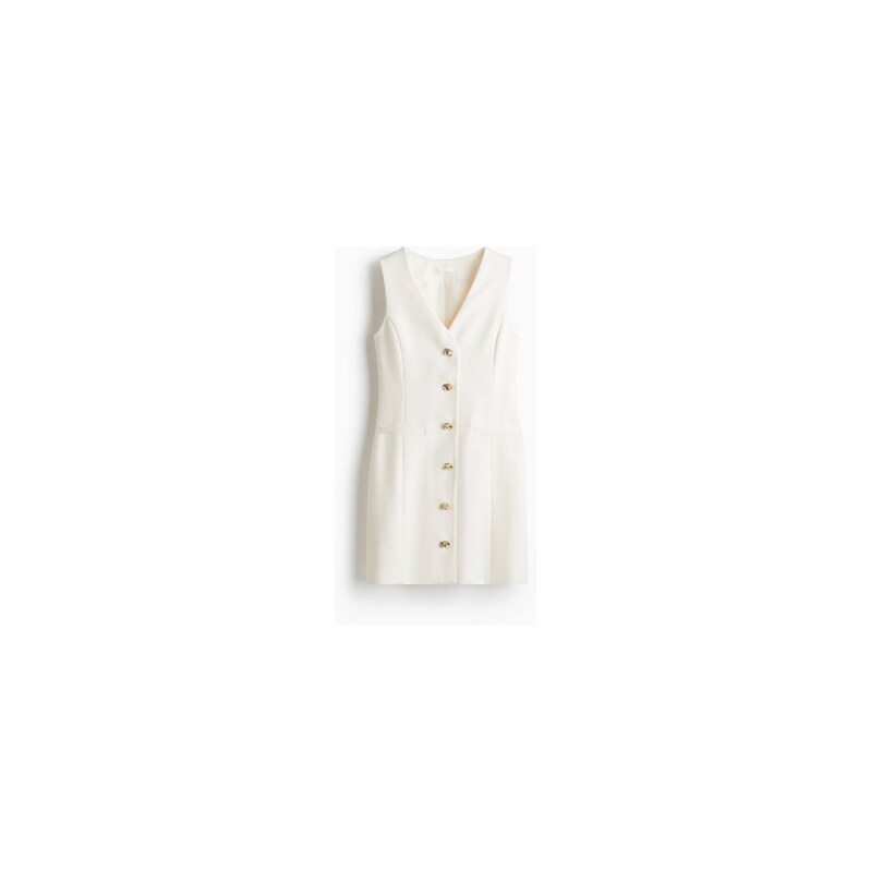 H&M - Šaty střih vesta - Krémová