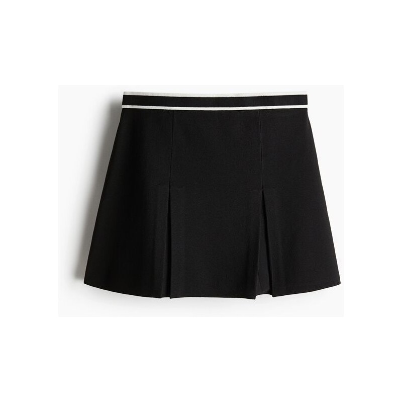 H&M - Pletená sukně áčkový střih - Černá