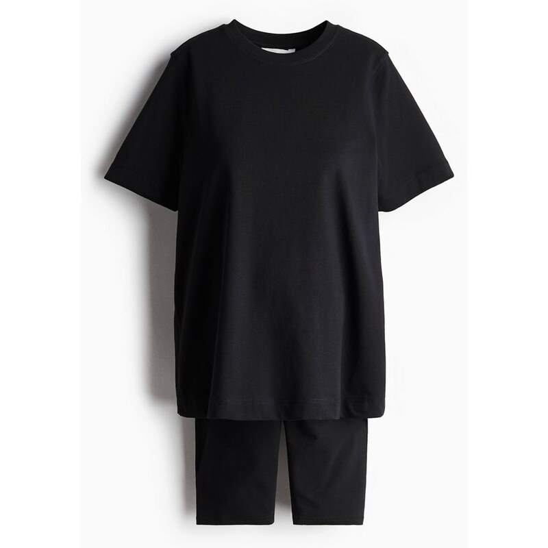 H&M - MAMA Dvoudílná bavlněněná souprava - černá 108133569