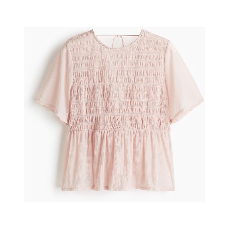 H&M - Top peplums žabkováním - Pudrově Růžová