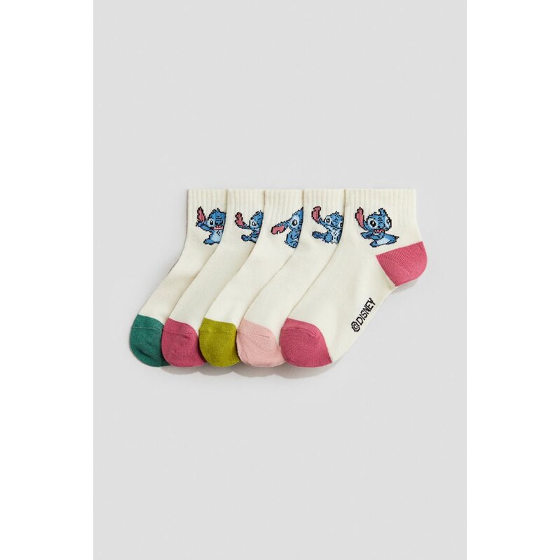H&M - Kotníkové ponožky 5 párů - béžová 108133626