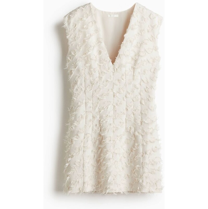 H&M - Šaty z žakárové tkaniny - Krémová