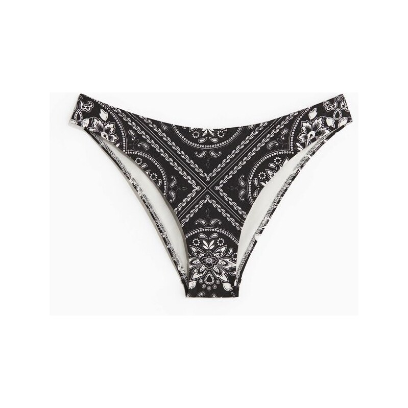 H&M - Bikinové kalhotky Cheeky - Černá/Kašmírový Vzor