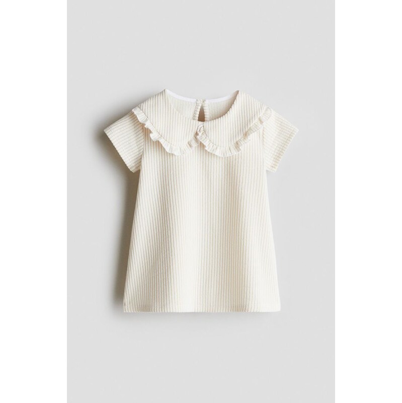 H&M - Áčkové šatys límcem - Béžová