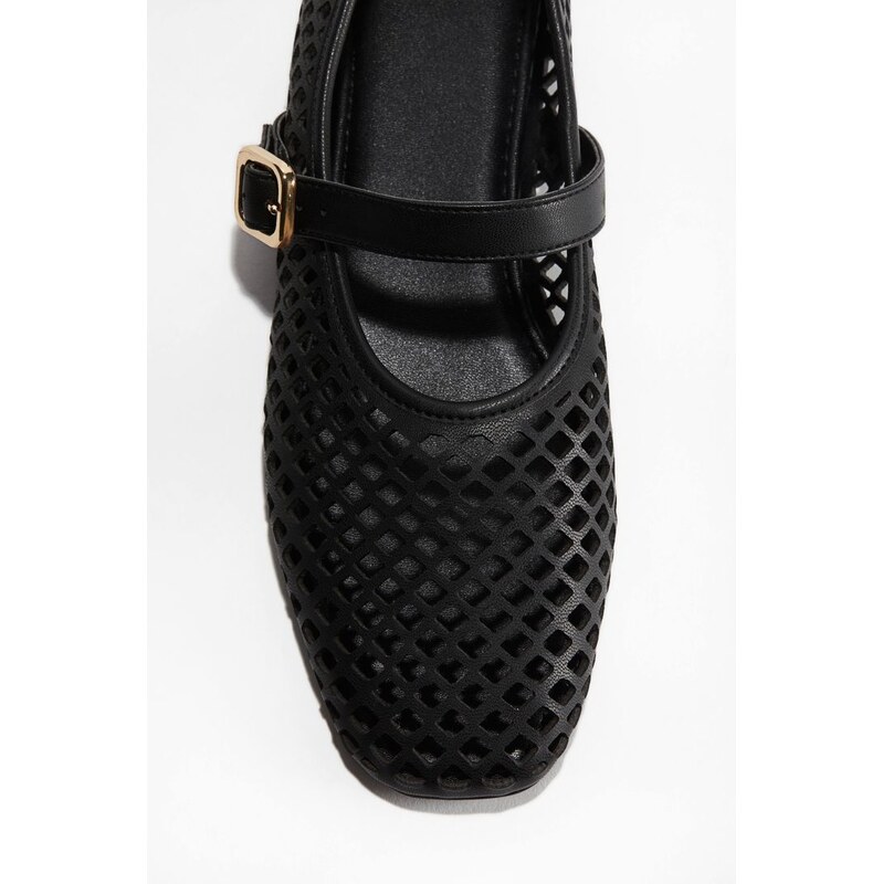 H&M - Perforované balerínky Mary Jane - černá 108133930