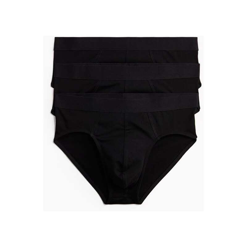 H&M - Slipys Lycrou 3 kusy - Černá