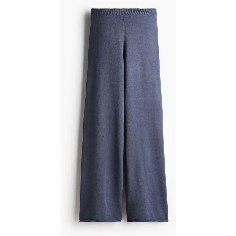 H&M - Pletené kalhoty - modrá 108134076