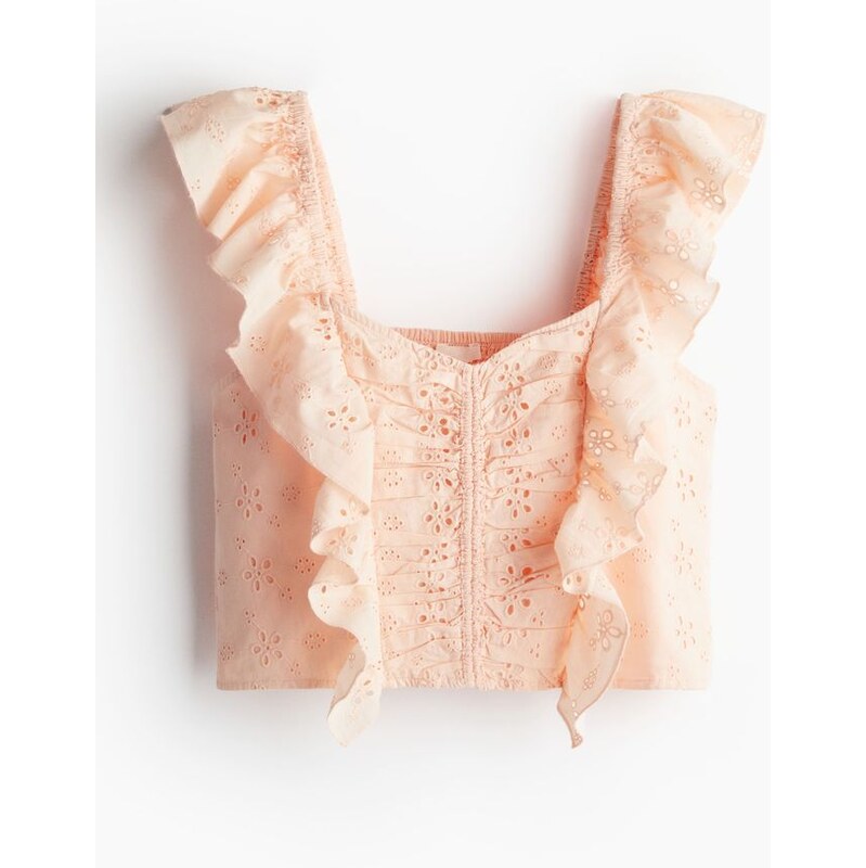 H&M - Cropped halenkas madeirou - oranžová 108134092