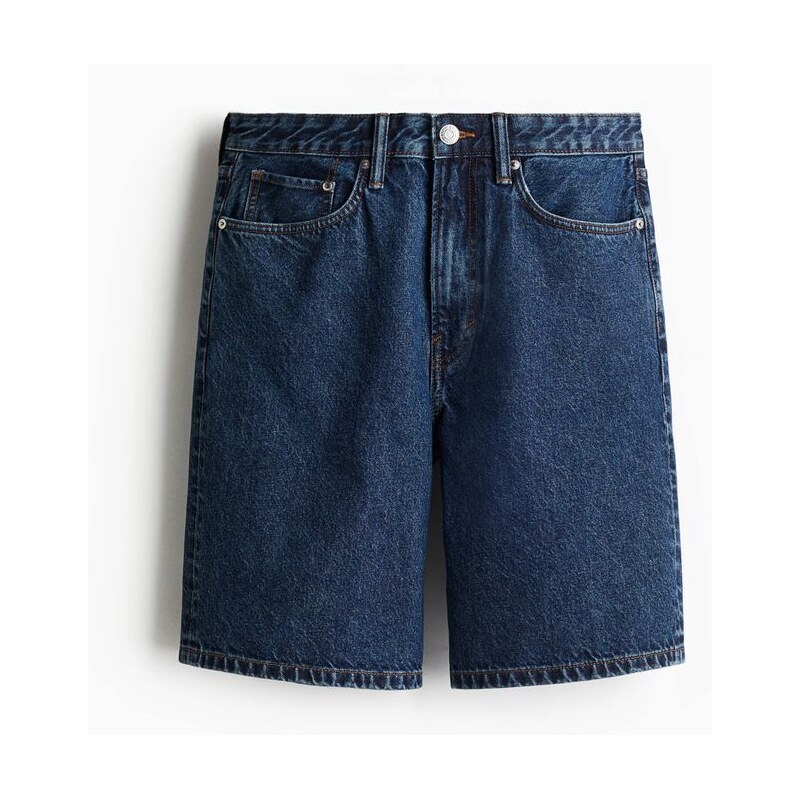 H&M - Džínové šortky Relaxed - Tmavý Denim Blue