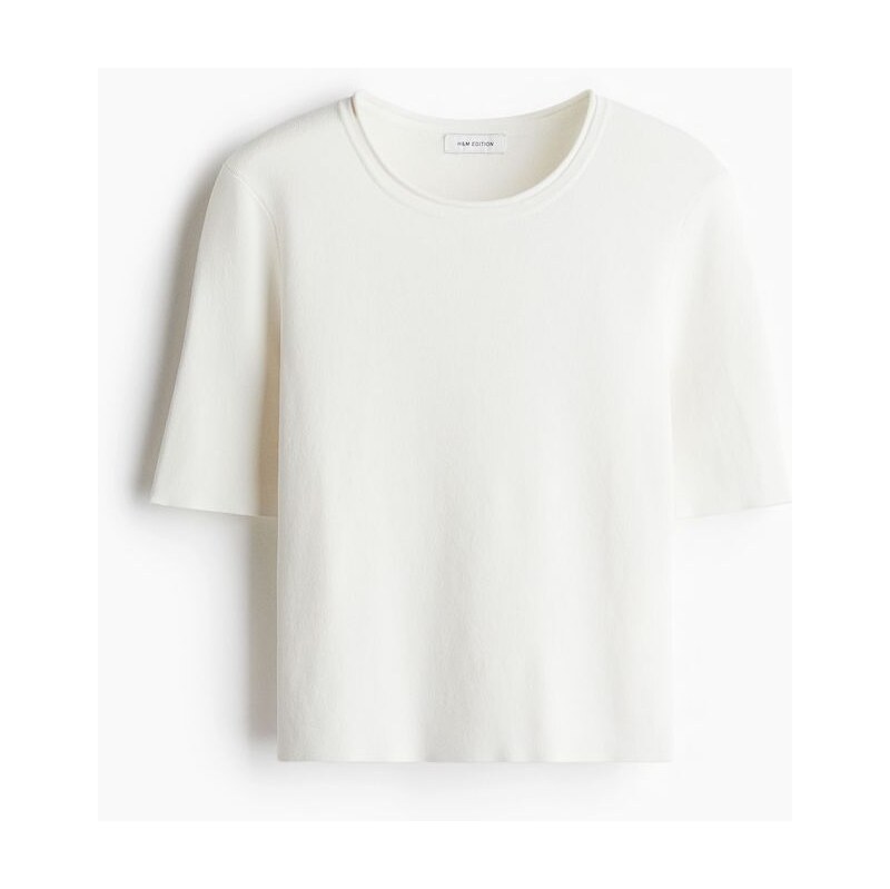 H&M - Tričko z jemného úpletu - bílá 108134323