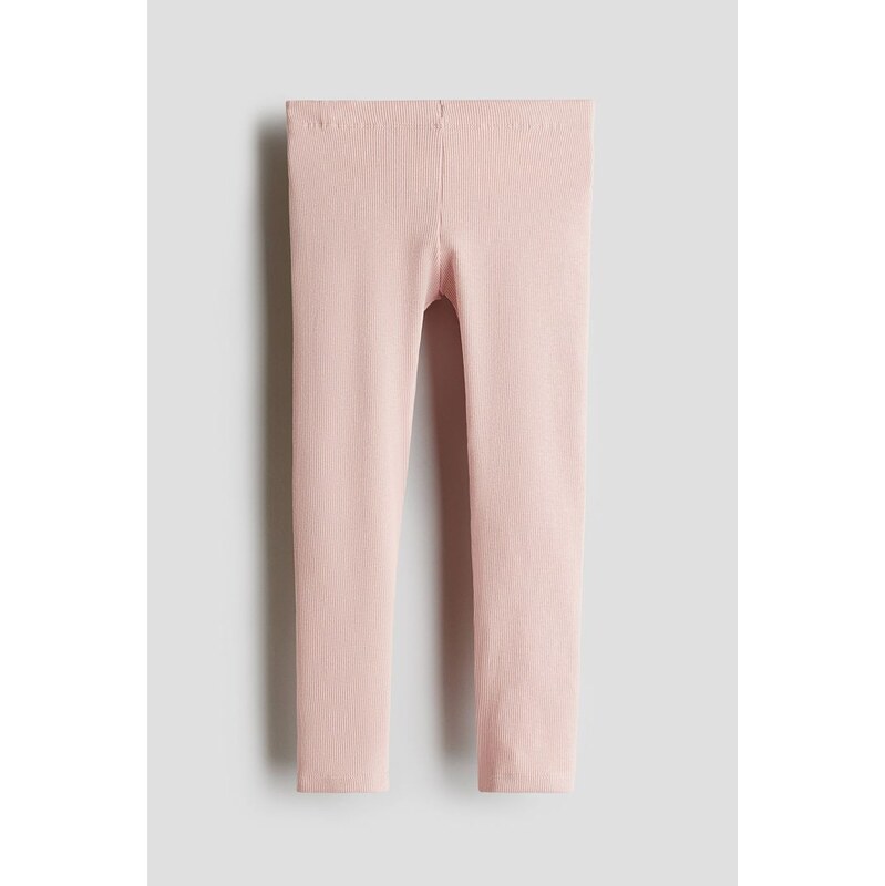 H&M - Žebrované žerzejové legíny - Světle Růžová