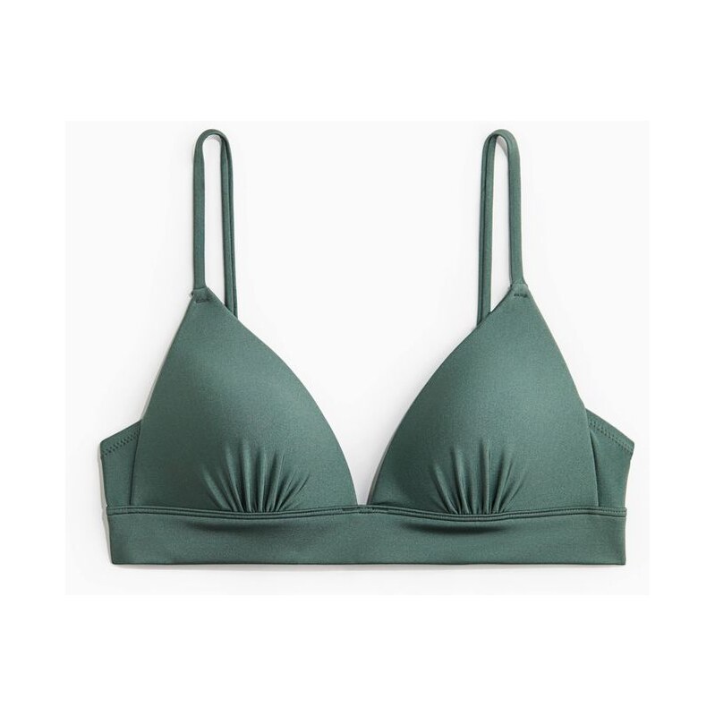 H&M - Bikinová push-upkas trojúhelníkovými košíčky - zelená 108134437