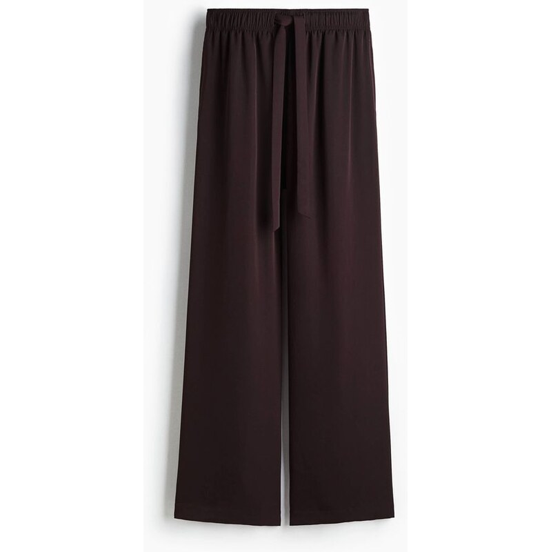 H&M - Keprové kalhoty se stahovací šňůrkou - červená 108134645