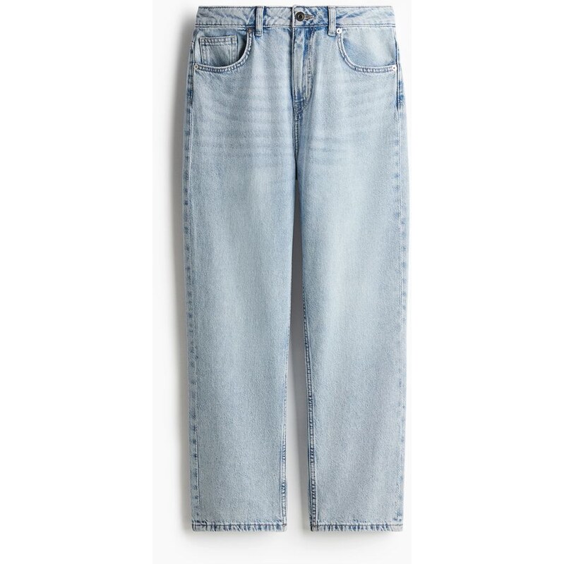 H&M - Straight High Ankle Jeans - modrá 108134640
