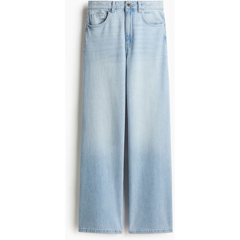 H&M - Wide Ultra High Jeans - modrá 108134669
