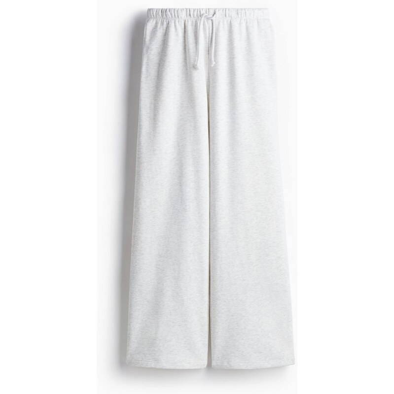 H&M - Široké kalhoty jogger - Světle Šedý Melír