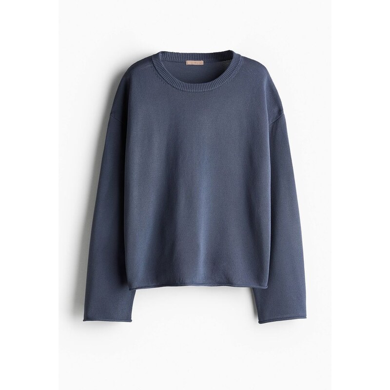 H&M - Svetrs rolovanými lemy - Holubí Modř