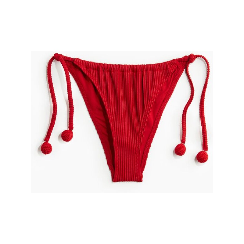 H&M - Zavazovací bikinové kalhotky tanga - Červená
