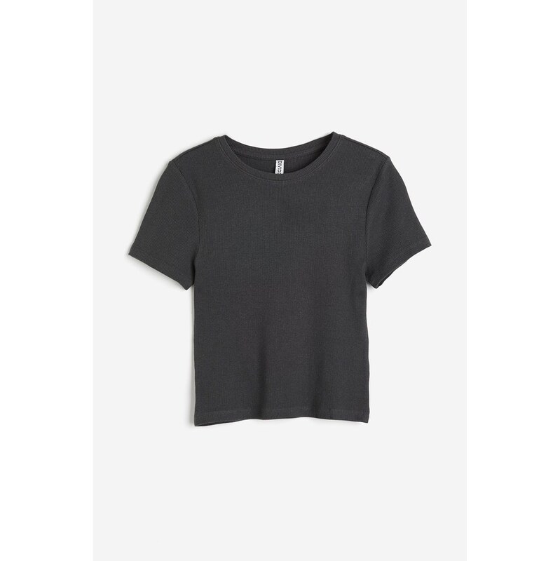H&M - Přiléhavé tričko - Tmavě Šedá