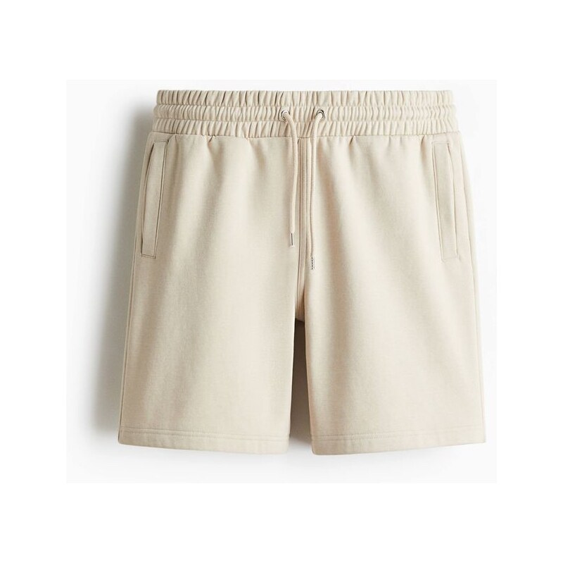 H&M - Teplákové šortky Regular Fit - Světle Béžová
