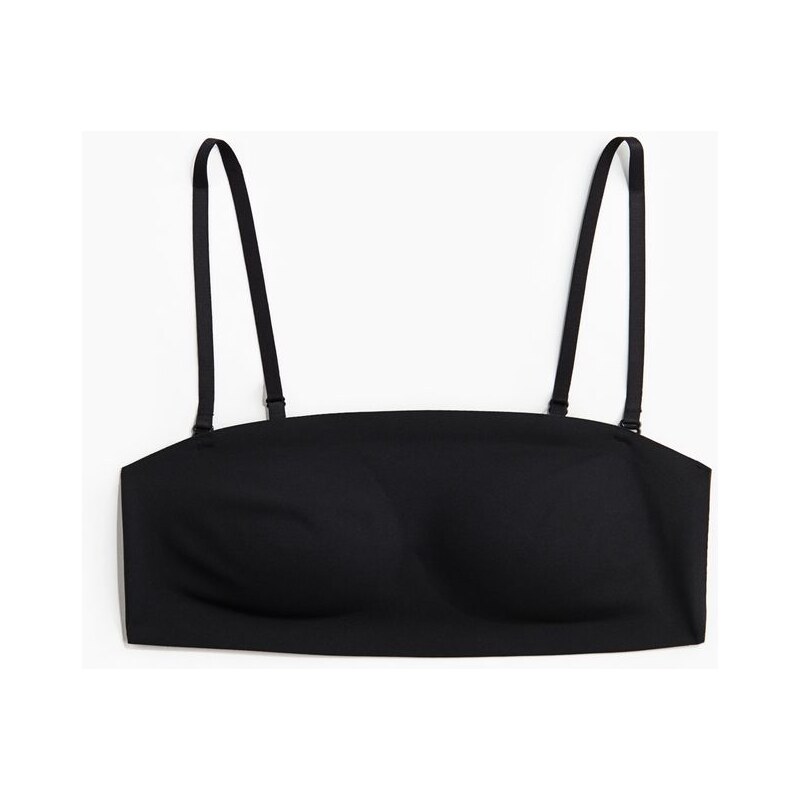 H&M - Vyztužená podprsenka bandeau z mikrovlákna - Černá