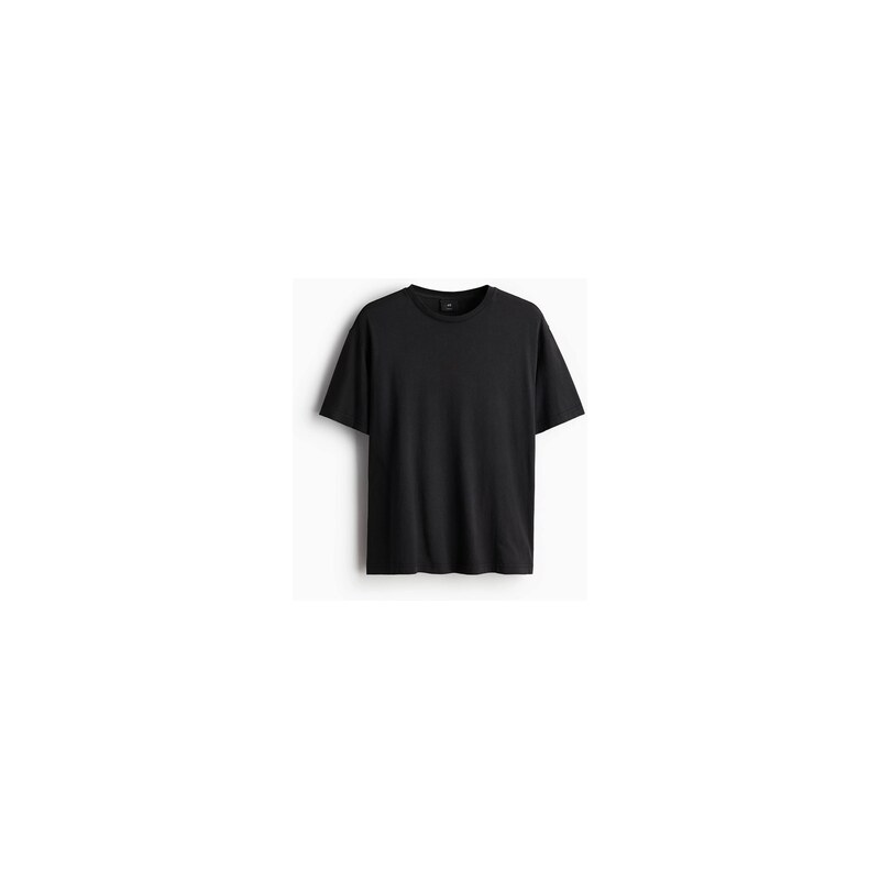 H&M - Tričko sepraný vzhled Loose Fit - Černá