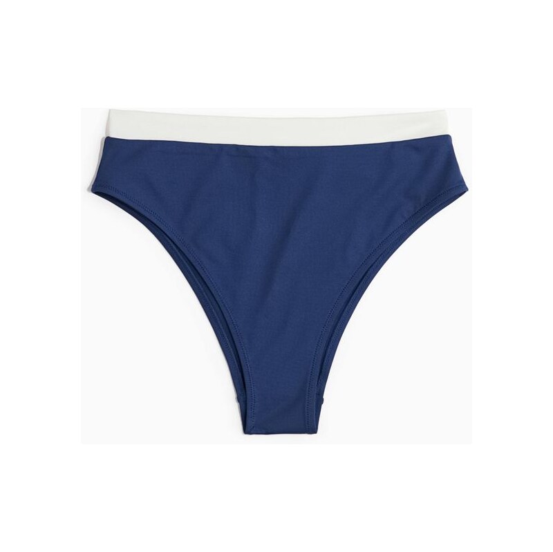 H&M - Bikinové kalhotky Cheekys vysokým pasem - modrá 108135102