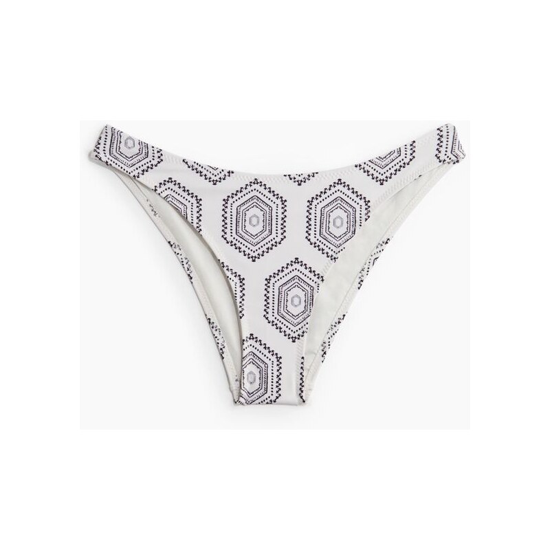 H&M - Bikinové kalhotky Cheeky - Bílá/Vzor