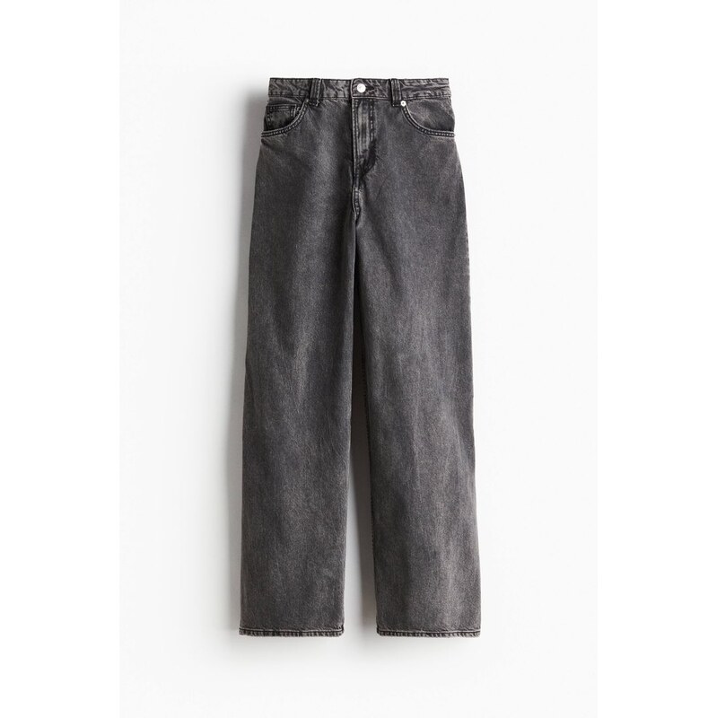 H&M - Wide Regular Jeans - Černá