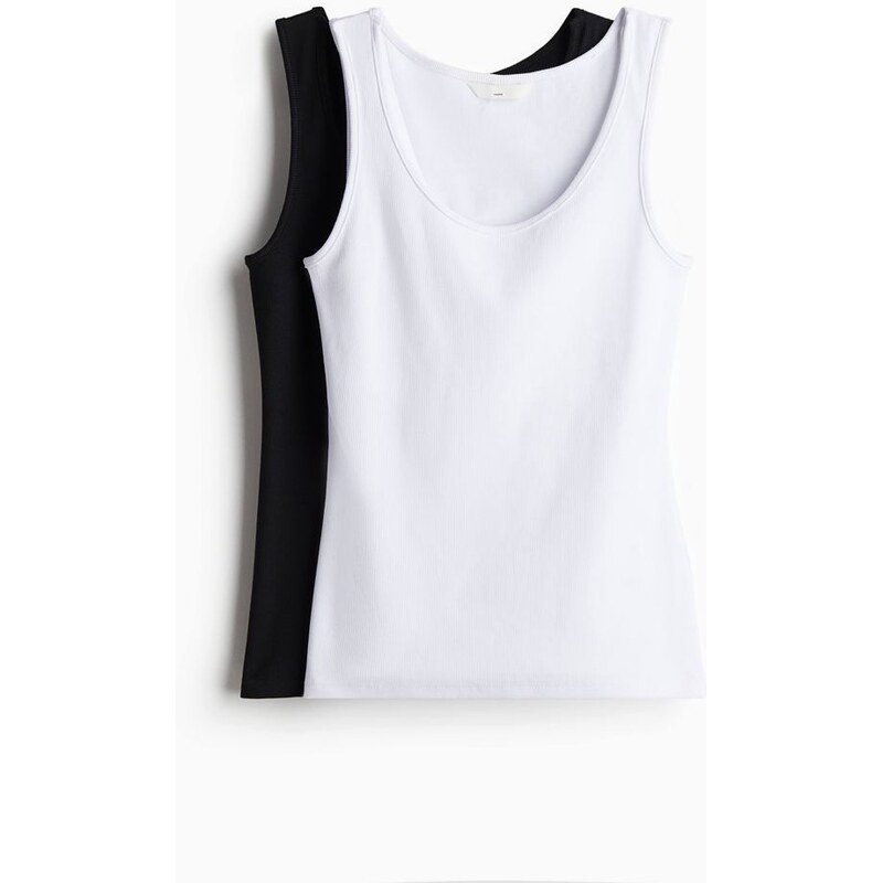 H&M - MAMA Top na kojení 2 kusy - Bílá/Černá