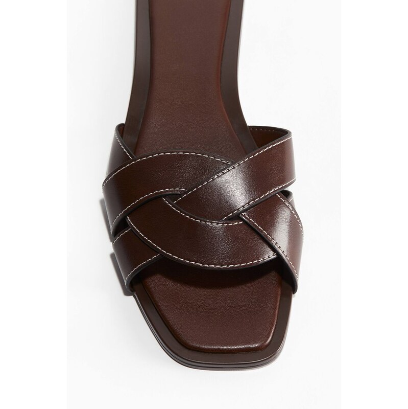 H&M - Splétané sandály - Tmavě Hnědá